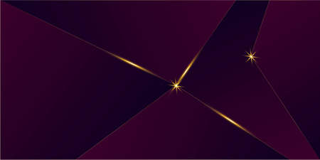 Purple Luxury Gold Background. Golden Silver Low Poly Design Royal Premium Business Frame 3D Abstract Polygonal Sparkle Cover. Christmas New Year Celebration Banner. Crystal Gold Luxury Cardのイラスト素材