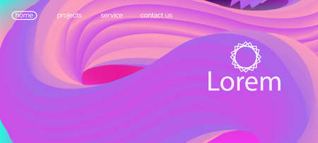 3d Fluid Vivid  Background. Landing Page, Pink, Purple Background. Dynamic Movement Modern Wave. Trendy Liquid Wave Banner. Futuristic Vibrant Gradient Wallpaper. Neon Color Website Template.のイラスト素材