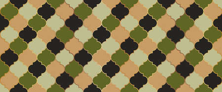 Seamless Moroccan Texture Moroccan Seamless Mosaic Pattern. Eid Mubarak Islamic Illustration. Persian Mosque Window Tile. Ramadan Traditional Golden Mosque Motif. Ramadan Kareem Islam Background.のイラスト素材