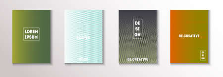 Wavy Minimal Cover Vector Set. Modern Flyer Graphic Design. 80s Neon Music Poster. Glam Magazine Page. Pattern Gradient Overlay Business Folder. Minimal Covers Set. Cool Technology Background.のイラスト素材