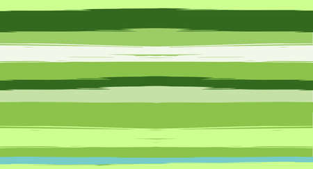 Green, Turquoise Vector Watercolor Sailor Stripes Cute Seamless Summer Pattern. Horizontal Brushstrokes Retro Vintage Grunge Textile Clothe Design. Ink Painted Trendy Trace, Geometric Uneven Printのイラスト素材