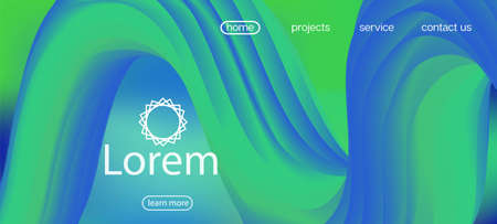 Neon Color Website Design. Landing Page, Green, Purple Background. 3d Fluid Lucid Vector Background. Dynamic Movement Trendy Wave. Funky Liquid Wave Banner. Futuristic Vivid Gradient Overlay.のイラスト素材