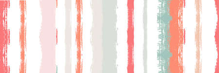 Funky Vertical Stripes Seamless Background. Spring Summer Distress Stripes. Ink Brushed Lines Banner. Dirty Vector Watercolor Paint Lines. Torn Graffiti Trace. Winter Autumn Funky Fashion Print.のイラスト素材