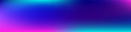 Purple, Pink, Turquoise, Blue Gradient Shiny Vector Background. Iridescent Gradient Overlay Vibrant Defocused Cover.  Dreamy Neon Bright Trendy Wallpaper. Wide Horizontal Long Gradient Banner.のイラスト素材
