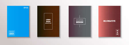 Folded Minimal Cover Vector Set. 80s Neon Music Poster. Textured Gradient Overlay Business Folder. Modern Flyer Paper Design. Cool Technology Background. Minimal Covers Set. Light Magazine Page.のイラスト素材