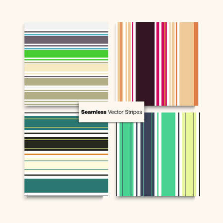 Sailor Stripes Seamless Pattern Set. Funky Lines Endless Texture. Elegant Fashion Background Winter Summer Vintage Fashion Fabric. Business Suit Lines Male Female Childrens Seamless Stripes Design.のイラスト素材