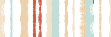 Funky Vertical Stripes Seamless Background. Spring Summer Graffiti Stripes. Cool Vector Watercolor Paint Lines. Torn Distress Trace. Paintbrush Lines Texture. Winter Autumn Bright Fashion Print.のイラスト素材