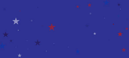 National American Stars Vector Background. USA President's 4th of July Labor 11th of November Memorial Independence Veteran's Day Banner. American Blue, Red, White Falling Stars. US Election Border.のイラスト素材