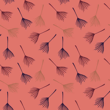 Hipster Tropical Vector Seamless Pattern. Beautiful Male Shirt Female Dress Texture. Chic Summer Fabrics. Feather Monstera Banana Leaves Dandelion Tropical Seamless Pattern. Painted Floral Background.のイラスト素材