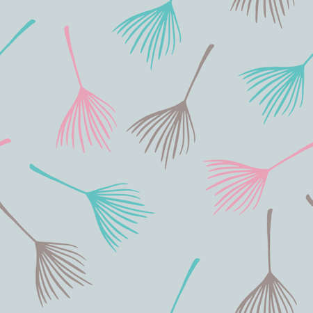 Modern Tropical Vector Seamless Pattern. Dandelion Feather Monstera Banana Leaves Tropical Seamless Pattern. Cool Summer Textile. Beautiful Male Shirt Female Dress Texture. Painted Floral Background.のイラスト素材