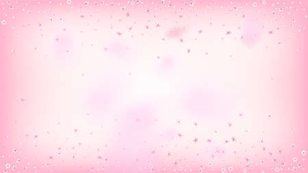 Nice Sakura Blossom Isolated Vector. Watercolor Showering 3d Petals Wedding Pattern. Japanese Gradient Flowers Illustration. Valentine, Mother's Day Pastel Nice Sakura Blossom Isolated on Roseのイラスト素材