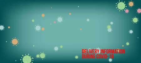 Delivery During COVID-19 Banner. Virus Protection Flat Corona Web Page. Business Information During Coronavirus Quarantine. Delivery During COVID-19 Banner. Flat Cartoon Coronavirus Medical Banner.のイラスト素材