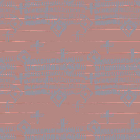 Tie Dye Japanese Geometric Summer Seamless Pattern. Scribble Cartoon Doodle Craft Texture. Geo Wabi Sabi Traditional Kimono Print. Boho Tie Dye Wash Batik. Scribble Craft Doodle Seamless Collageのイラスト素材
