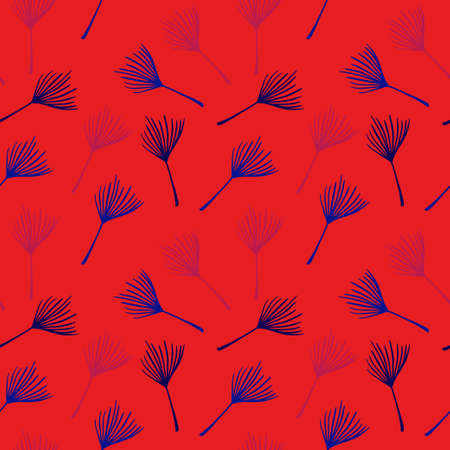 Modern Tropical Vector Seamless Pattern. Feather Banana Leaves Dandelion Monstera Tropical Seamless Pattern. Elegant Male Shirt Female Dress Texture. Cool Summer Fashion. Drawn Floral Background.のイラスト素材