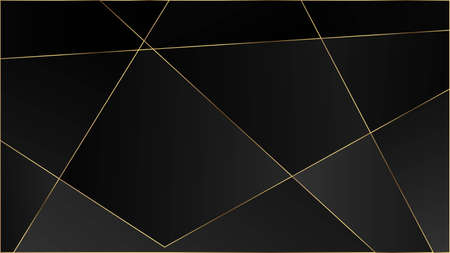 Black Luxury Triangular Texture. Gold Lines Polygon Premium Border. VIP Silver Rich Geometric Celebration Background. Crystal Triangle Black Premium Wallpaper. Elegant Dark Platinum Chic Shapes Frameのイラスト素材