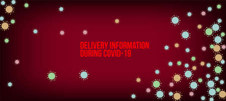 Delivery During COVID-19 Banner. Flat Cartoon Coronavirus Medical Banner. Business Information During Coronavirus Quarantine. Delivery During COVID-19 Banner. Virus Protection Flat Corona Web Page.のイラスト素材