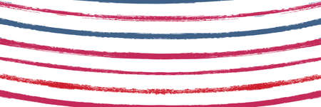 Cool Wavy Zigzag Stripes Vintage Pattern. Paintbrush Lines Banner. Winter Autumn Trendy Fashion Print. Cool Vector Watercolor Paint Lines. Torn Distress Trace. Summer Spring Graffiti Stripes.のイラスト素材