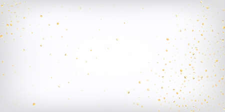 Gold, Silver VIP Falling Bokeh Confetti. Luxury Glamor New Year Christmas Garland Vector Background. Rich Gold, Silver Lights, Sparkles, Gradient Tinsel Confetti. Sparkling Winter Frame.のイラスト素材
