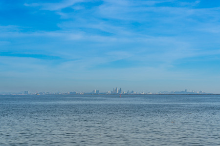Pattaya look from the beach of Laem Chabang, Sriracha