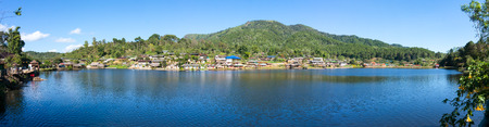 Panorama Ban Rak Thai Village, a Chinese settlement in Pai, Mae Hong Son province, Northern Thailand.の写真素材