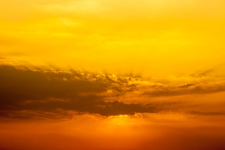 Fiery orange sunset sky. Beautiful sky.の写真素材