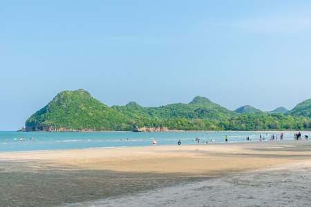 Prachuap Khiri Khan, THAILAND - April, 2015: People relax Ao Manao Bay area during the Songkran Festival, Ao manao bay, Prachuap Khiri Khan, Thailand in Circa April 2015のeditorial素材