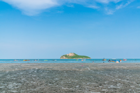 Prachuap Khiri Khan, THAILAND - April, 2015: People relax Ao Manao Bay area during the Songkran Festival, Ao manao bay, Prachuap Khiri Khan, Thailand in Circa April 2015のeditorial素材