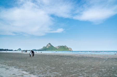Prachuap Khiri Khan, THAILAND - April, 2015: People relax Ao Manao Bay area during the Songkran Festival, Ao manao bay, Prachuap Khiri Khan, Thailand in Circa April 2015のeditorial素材