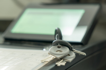 Soft focus Of Cash Register With Printed Receipt