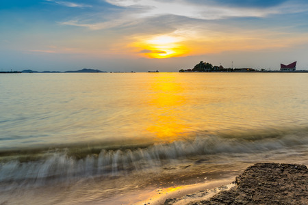 Koh Loy Landmark of sriracha  in sunset ,Chonburi, Thailand