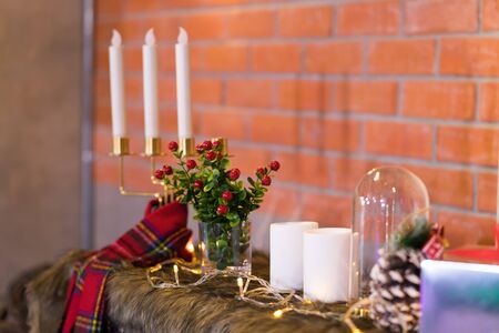 Decorated Christmas  with solf selective focus  and blurred backgroundの写真素材