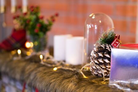 Decorated Christmas  with solf selective focus  and blurred backgroundの写真素材