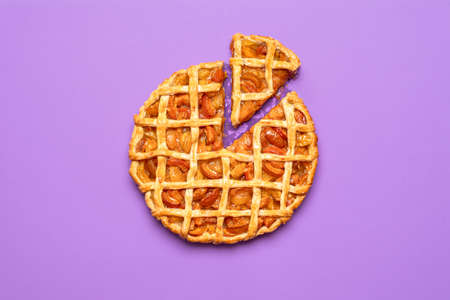 Waffle with peach filled and green color background