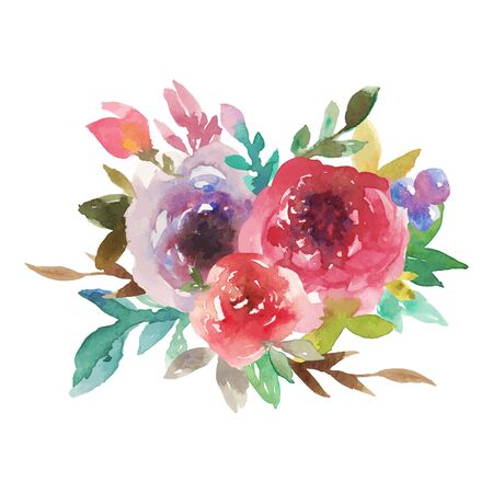 Watercolor rainbow bouquet No 4のイラスト素材