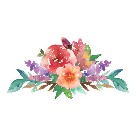 Watercolor rainbow bouquet No 3のイラスト素材