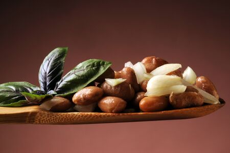 Beans and onion saladの写真素材