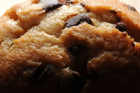 Close up of muffins with chocolate chipsの写真素材
