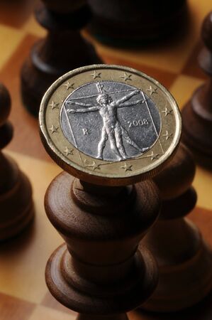 Vitruvian Man on Italian euroの写真素材