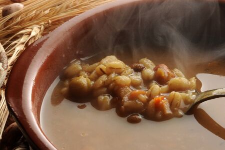 Hot barley and vegetable soupの写真素材