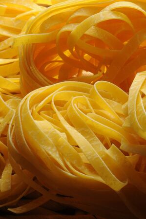 Close up of raw tagliatelleの写真素材
