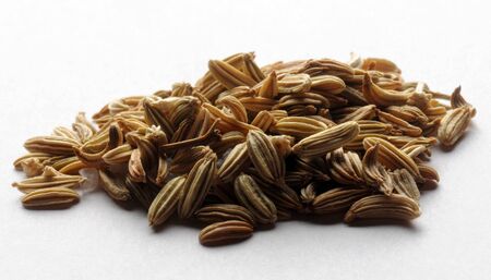 Fennel seeds on white backgroundの写真素材
