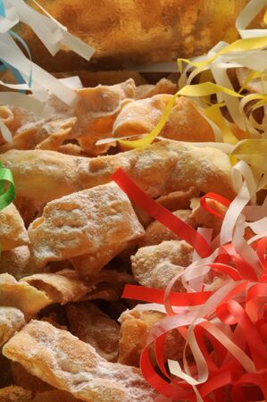 Traditional carnival desserts with confettiの写真素材