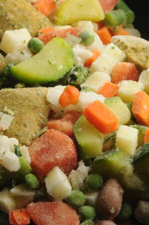 Close up on frozen minestroneの写真素材
