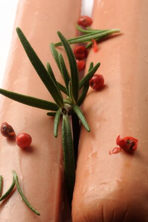Vienna sausage with rosemary and red pepperの写真素材