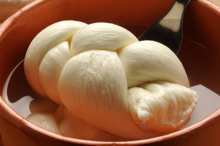 Mozzarella braided in its serumの写真素材