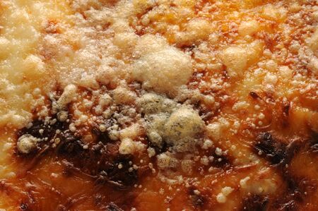 Background of Parmesan cheese over lasagnaの写真素材