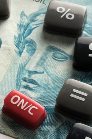 Calculator keys on Brazilian currency