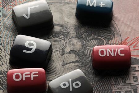 Calculator keys on australian currency