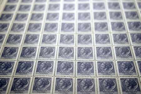 Sheet of old Italian stamps