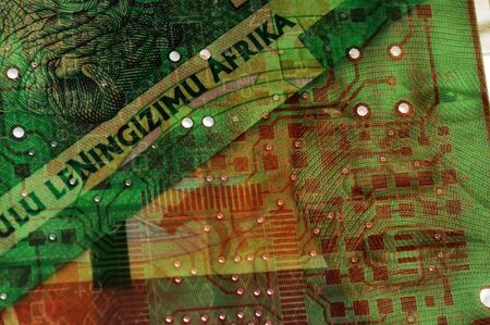 Banknotes of South Africa with printed circuit
